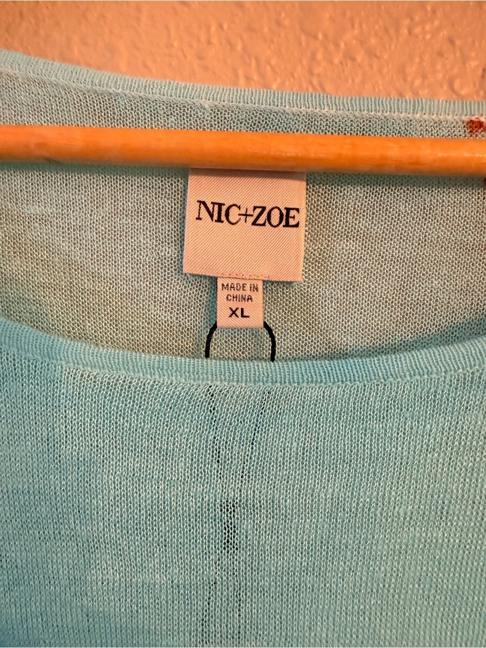 NWT Nic and Zoe Grove Linen Blend Sweater XL Aqua - Picture 4 of 9